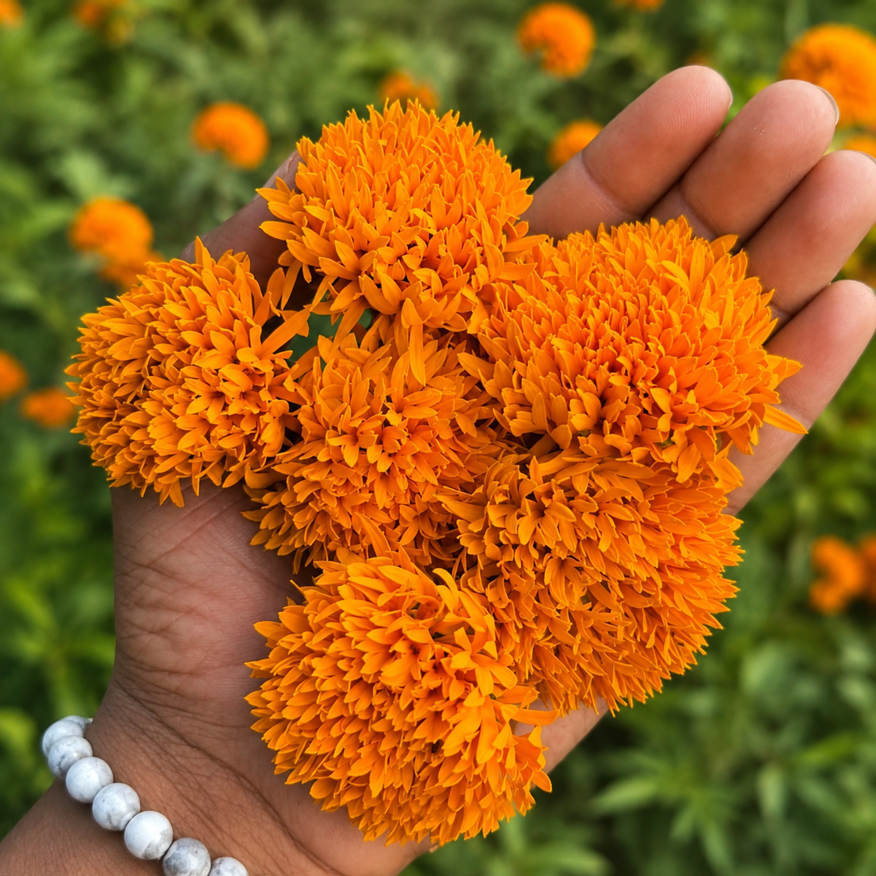 ஆரஞ்சு கூர்முனை கேந்தி பூ (Orange Sharp edge marigold)
