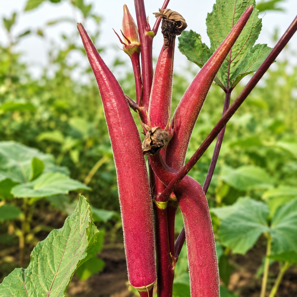 சிகப்பு உருட்டு வெண்டை (candle fire okra)